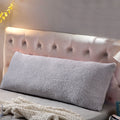 Reafort Ultra Soft Sherpa Body Pillow Cover/Case With Zipper Closure 21'X54' (21'X54' Body Pillow Cover, Silver Grey)