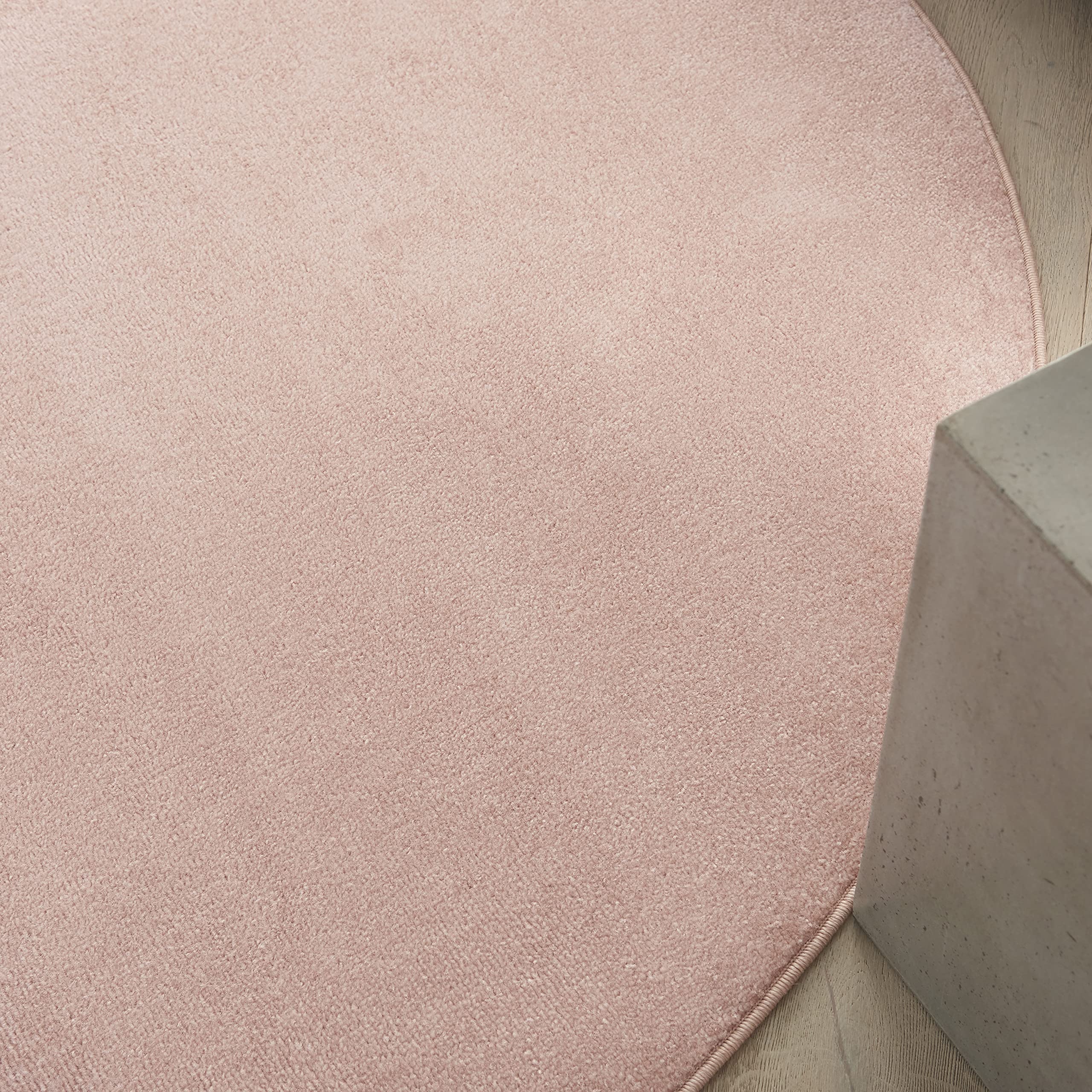 Nourison Essentials Indoor/Outdoor Pink 6' X Round Area -Rug, Easy -Cleaning, Non Shedding, Bed Room, Living Room, Dining Room, Backyard, Deck, Patio (6 Round)