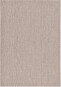 Unique Loom Collection Casual Transitional Solid Heathered Indoor/Outdoor Flatweave Area Rug (7' 1' X 10' Rectangle, Beige/Ivor