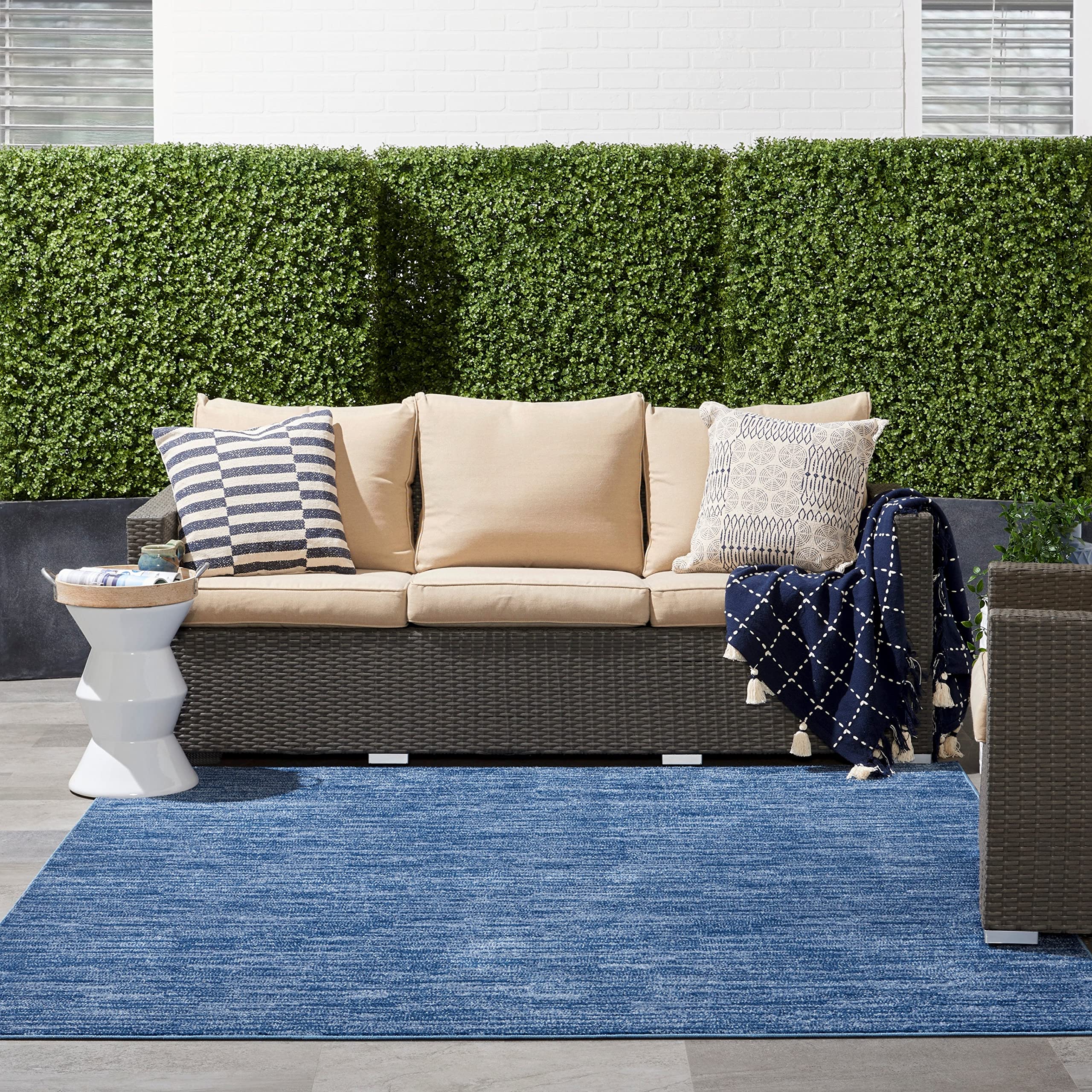 Nourison Essentials Solid Contemporary Green, Runner Area Rug, 2' X 6'