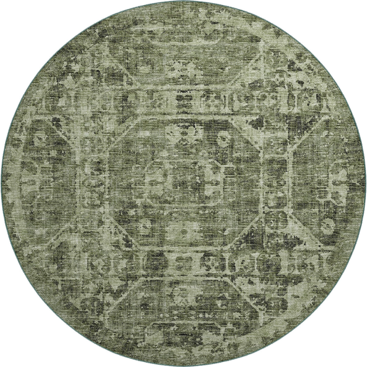 Aberdeen Ab2 Green 8' X 8' Round Rug