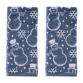 SKL Home Winter/Christmas Top Hat Snowmen Hand Towel 2pc Set for Bath/Kitchen/Bar & Gift, Blue