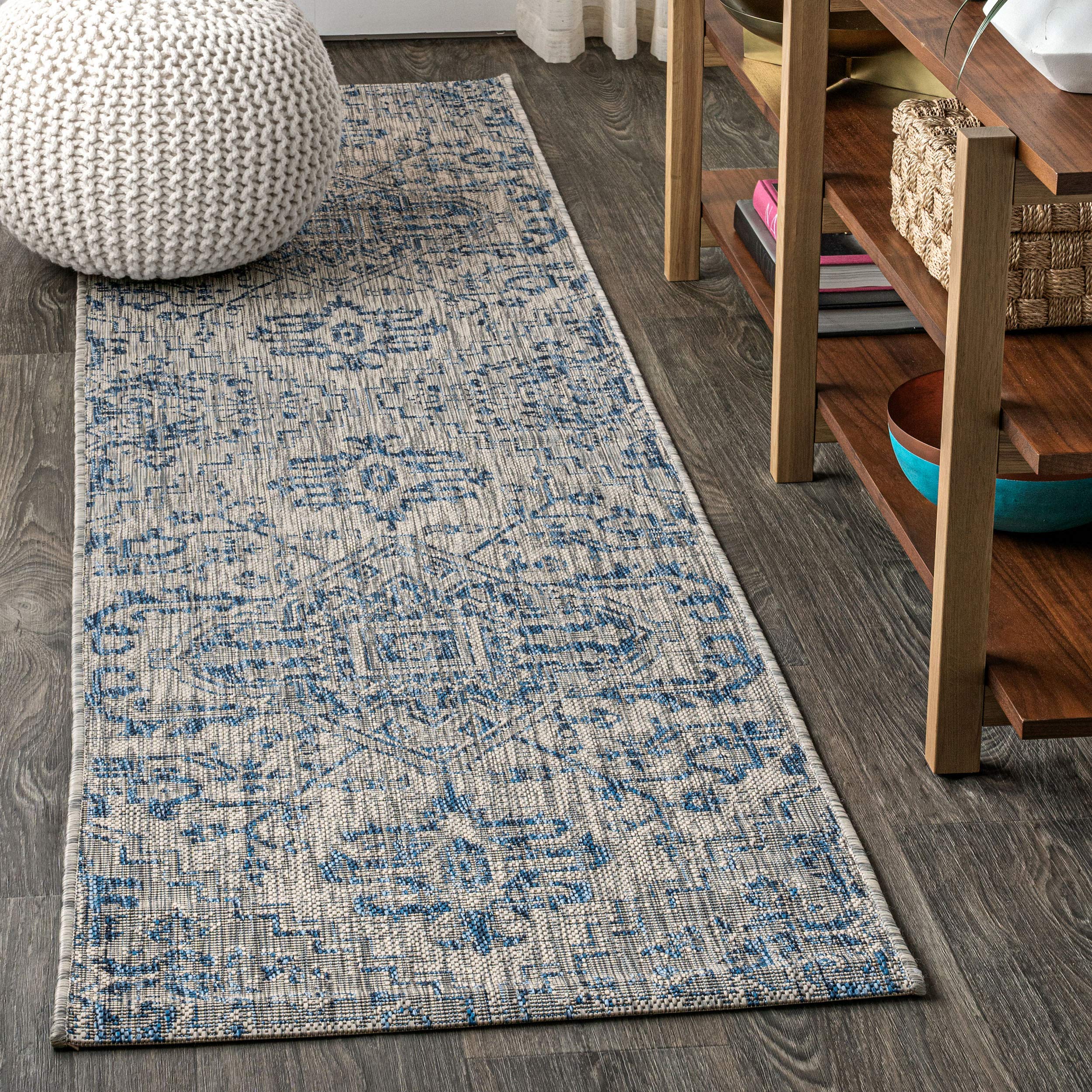 JONATHAN Y SMB105B-220 Estrella Bohemian Medallion Textured Weave Indoor/Outdoor Runner Rug, Coastal, Traditional, Vintage for B