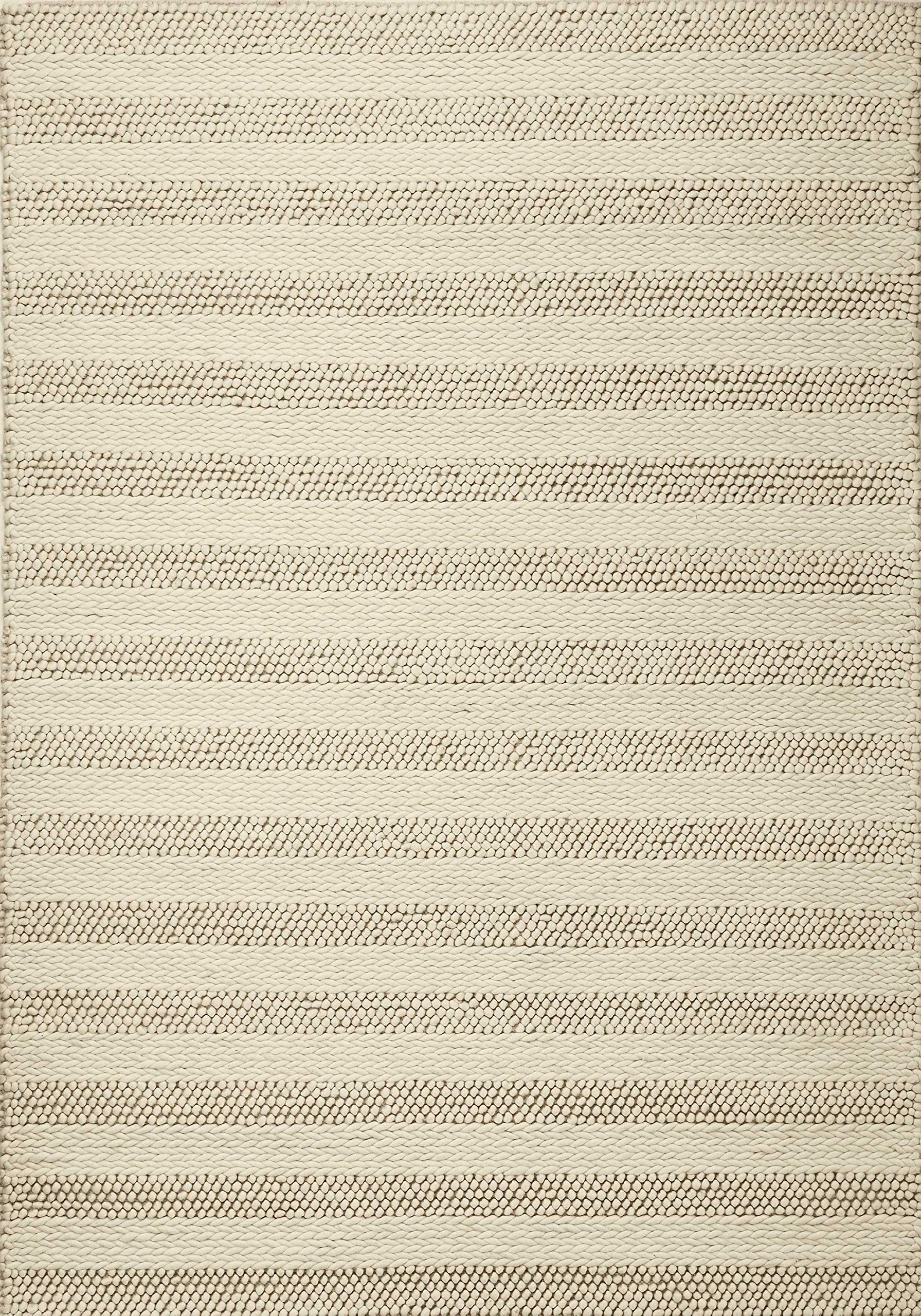 HomeRoots Decor 5 x 7 Wool White Area Rug