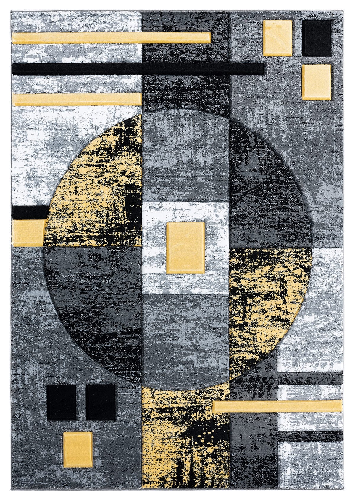 United Weavers Of America Bristol Epsilon Yellow Area Rug, 53 Inch  X 76 Inch