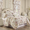 Royal Court Chambord Classic Floral 4 Piece Comforter Set, Lavender, Queen 90X92