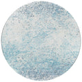 Addison Rugs Rylee Ary33 Blue Washable 8' X 8' Indoor Outdoor Round Rug, Easy Clean, Machine Washable, Non Shedding, Bedroom, Entry, Living Room, Dining Room, Kitchen, Patio Rug