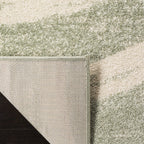 Safavieh Adirondack Collection X-Large Area Rug - 2'6'' X 22', Sage & Cream, Modern Wave Distressed Design, Non-Shedding & Easy