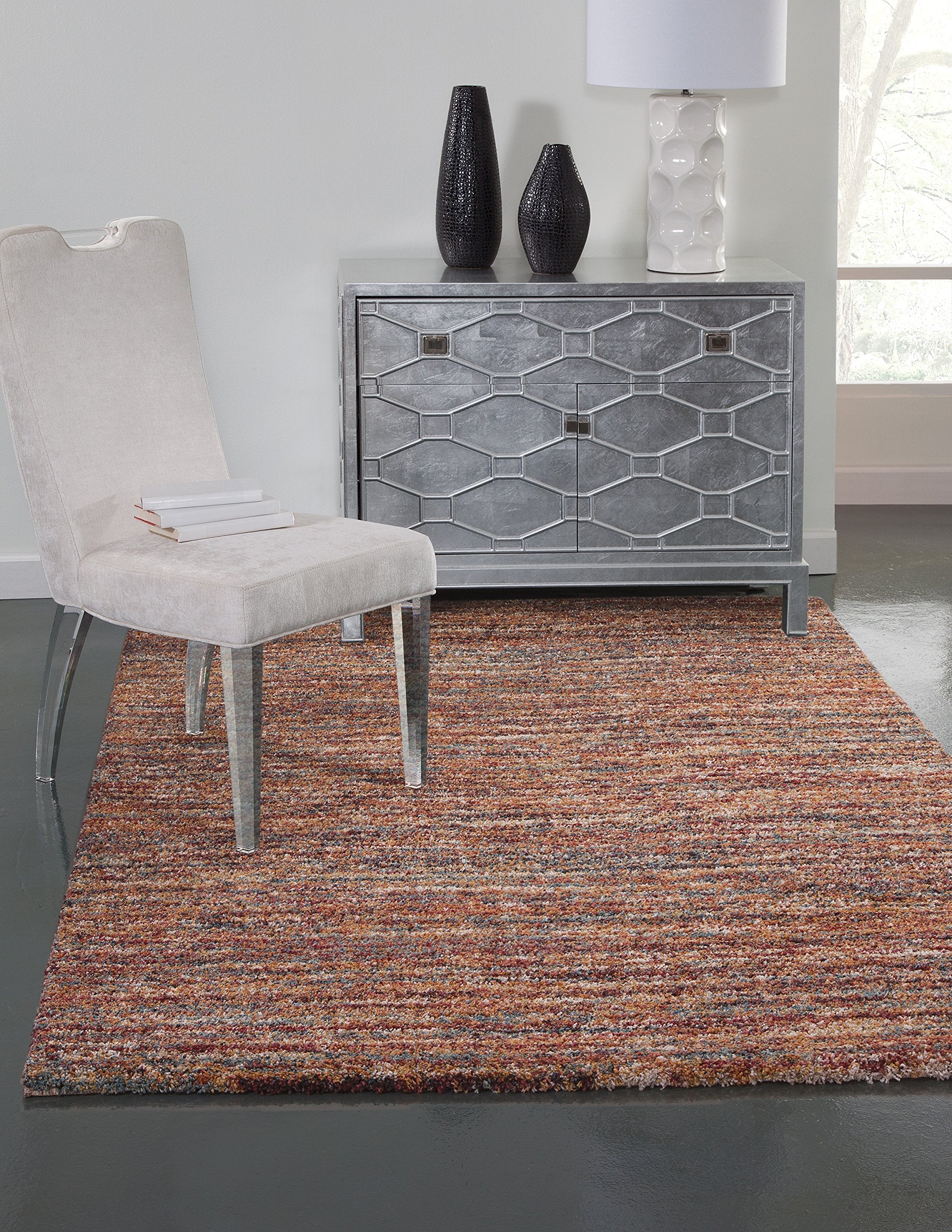Abacasa Granada Area Rug, 5-Feet 3-Inch By 7-Feet 6-Inch, Red/Brown/Yellow/Orange