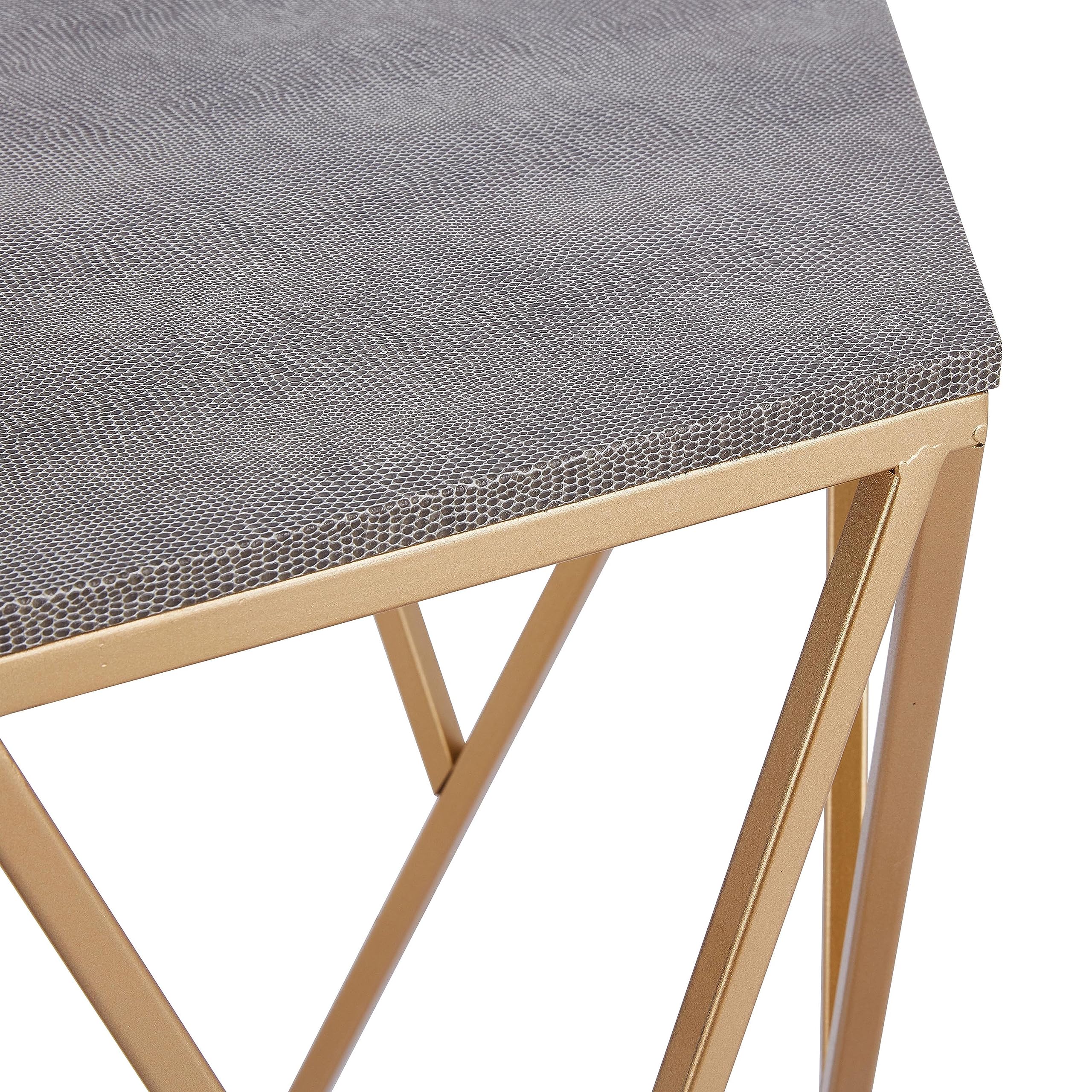 npd furniture and more Cressa Faux Shagreen Side/End Table, Gray