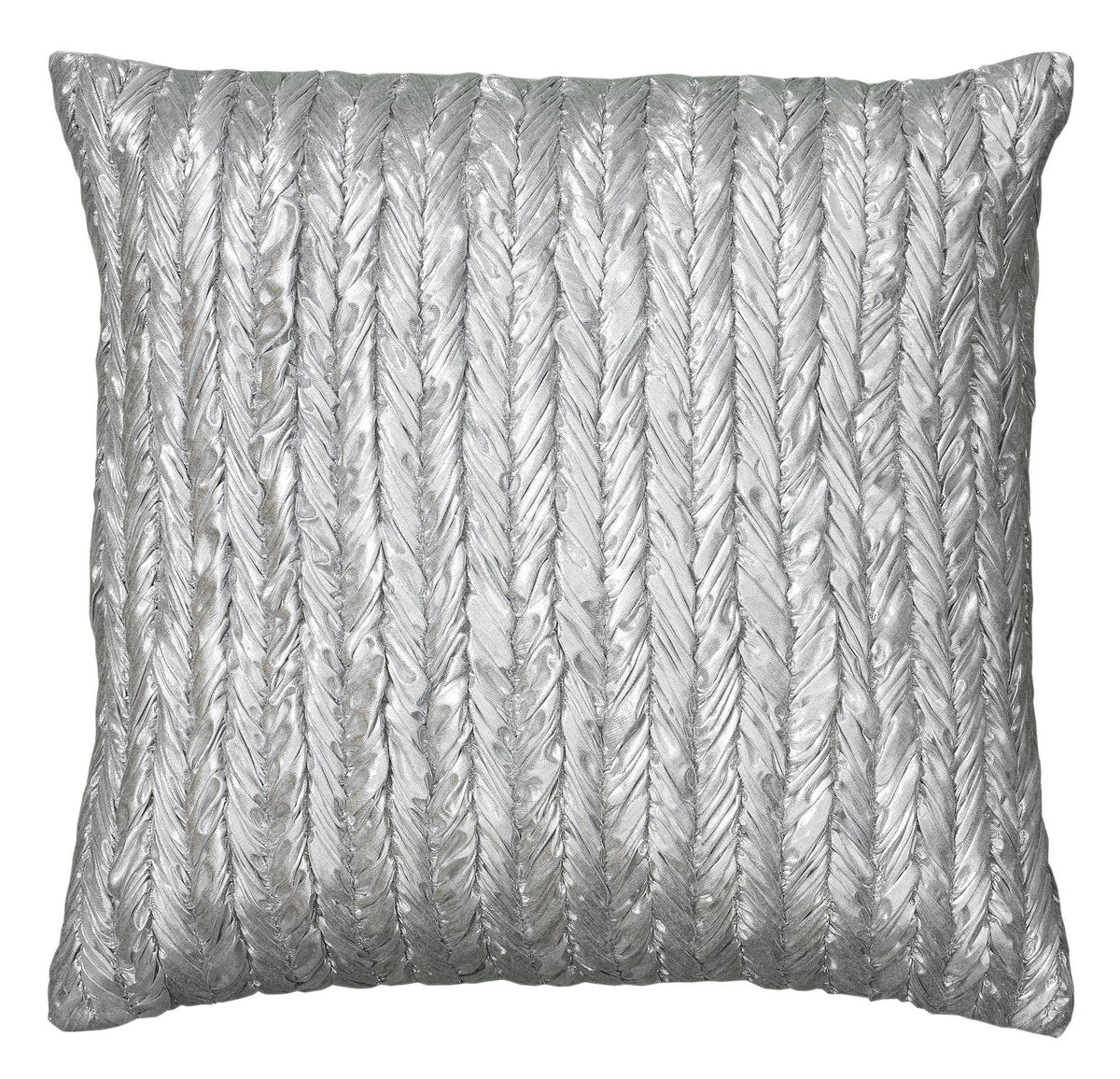 Pillow Cover With Hidden Zipper In Silver [Set of 2]