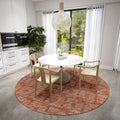 Addison Rugs Eleanor Aer31 Canyon 8' X 8' Indoor Outdoor Round Rug, Easy Clean, Machine Washable, Non Shedding, Bedroom, Living Room, Dining Room, Kitchen, Patio Rug