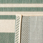 Safavieh Courtyard Collection Runner Rug - 2'3'' X 6'7'', Beige & Dark Green, Stripe Design, Non-Shedding & Easy Care, Indoor/Ou