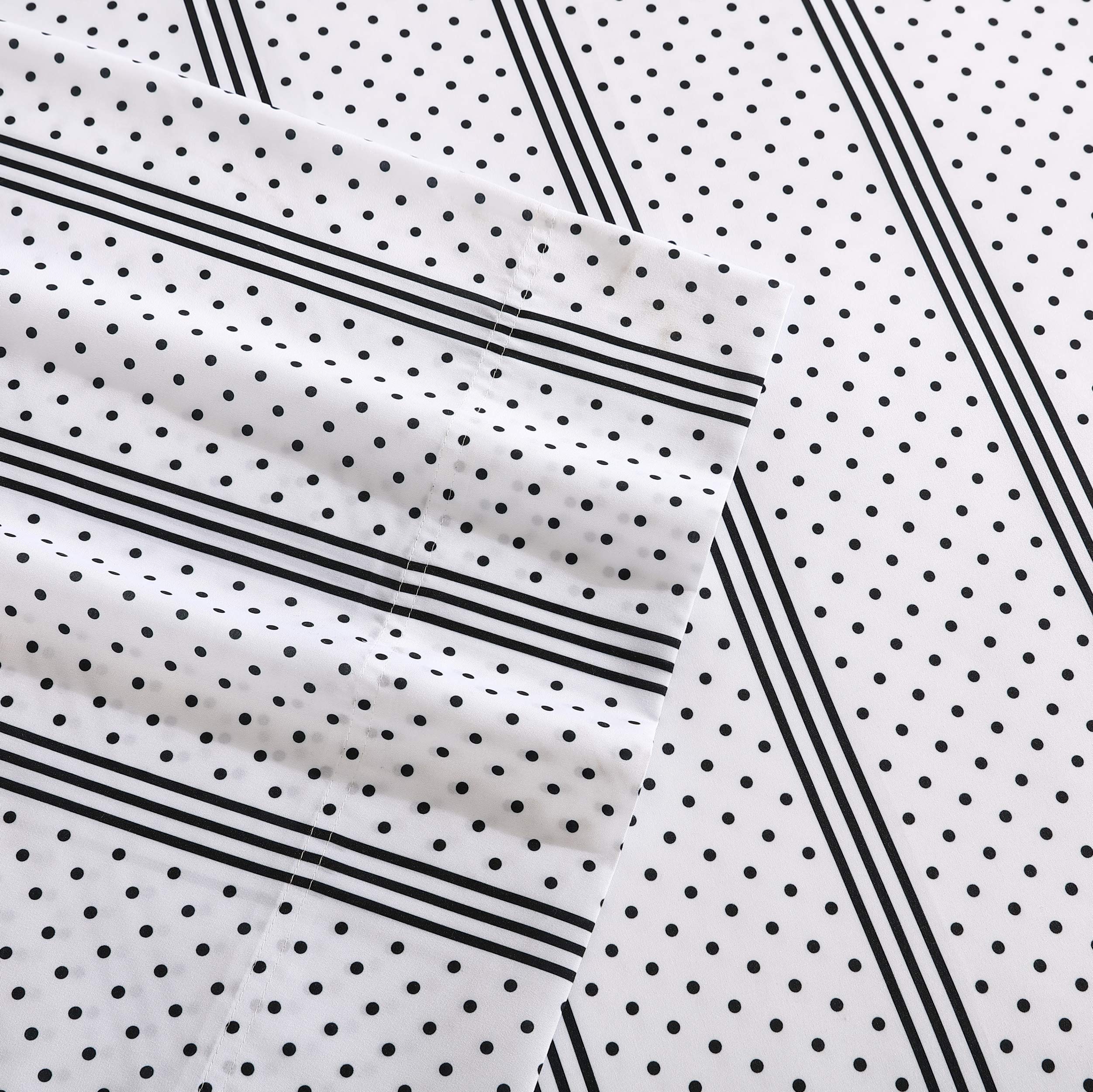 Betsey Johnson - King Sheets, Silky & Lightweight Bedding, Fade & Wrinkle Resistant (Dots & Stripe, King)