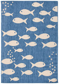 Safavieh Courtyard Collection Accent Rug - 2' X 3'7', Blue & Beige, Non-Shedding & Easy Care, Indoor/Outdoor & Washable-Ideal F