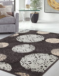 Si Area Rugs Napa Machine Made Area Rug, 5-Feet 3-Inch By 7-Feet 6-Inch, Charcoal/Ivory/Light Blue