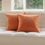 Home Brilliant 26X26 Euro Pillow Shams Set Of 2 Square Lined Linen Throw Pillow Cases Autumn Soft Farmhouse Fallthrow Pillow Cov