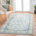 SAFAVIEH Monaco Collection Accent Rug - 3 x 5, Light Blue & Ivory, Medallion Distressed Design, Non-Shedding & Easy Care, Idea