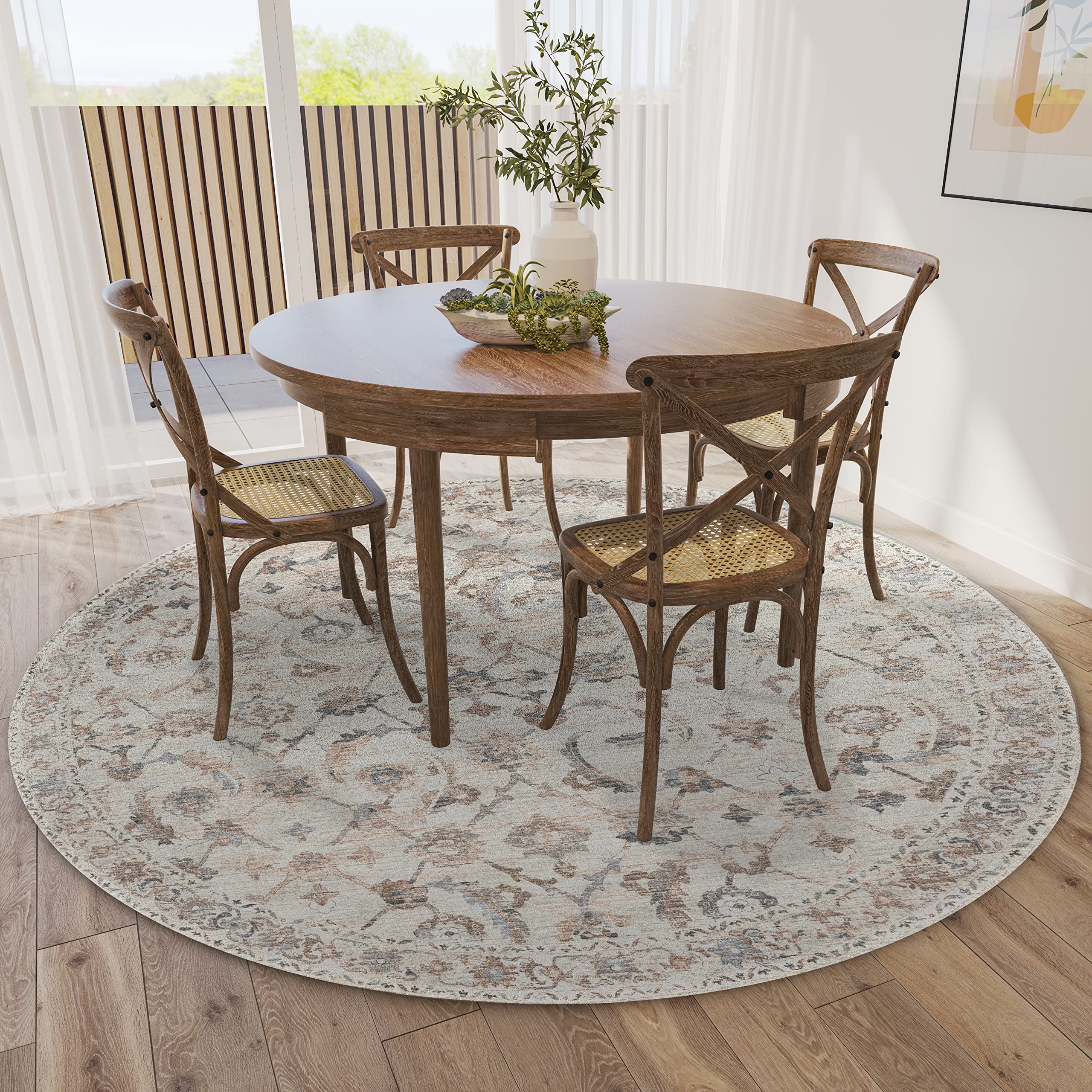 Dalyn Rugs Jericho Jc4 Linen 8' X 8' Rectangle Soft Round Rug, Easy Clean, Non Shedding, Bedroom, Entry, Living Room, Dining Room, Kitchen Rug