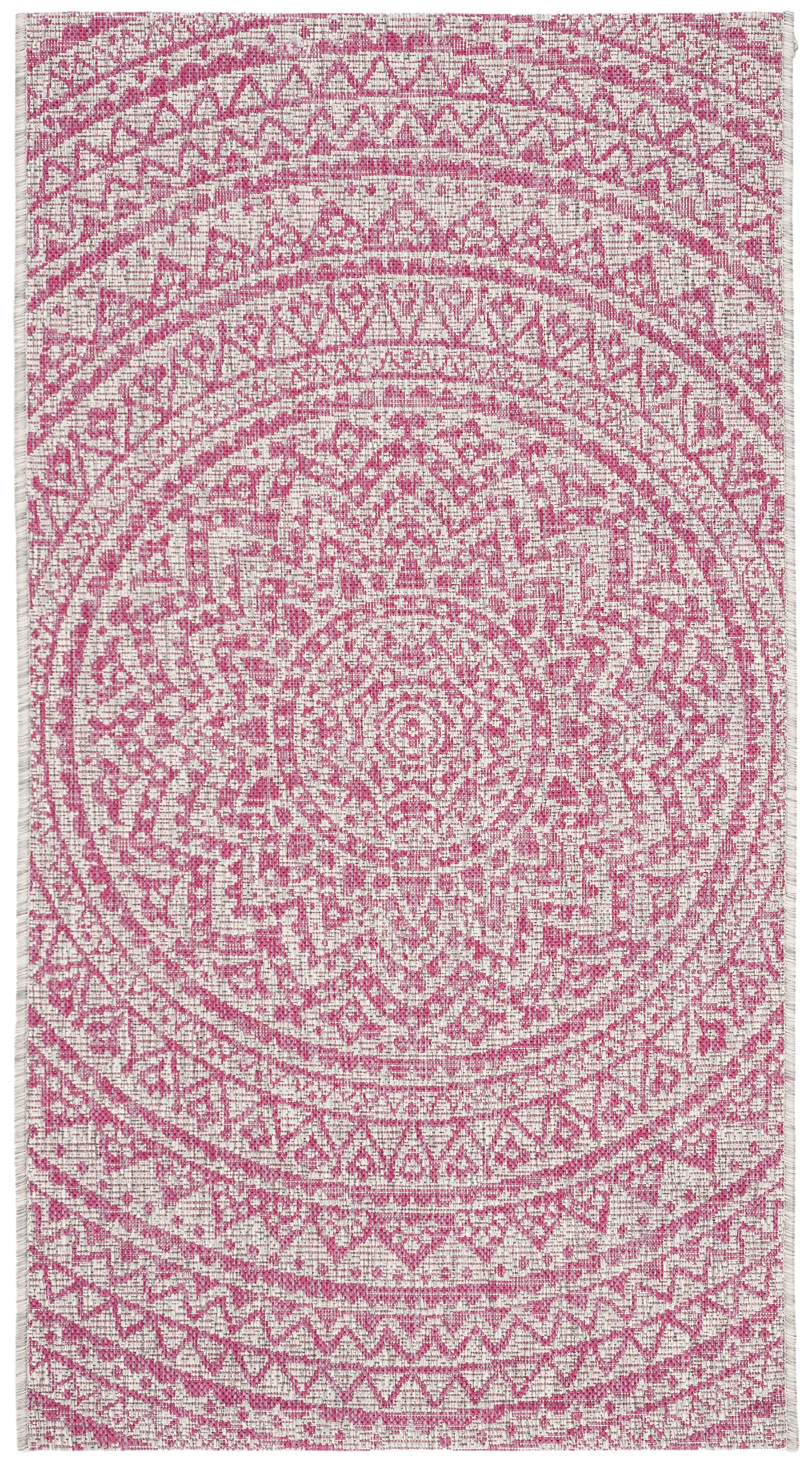 Safavieh Courtyard Collection 32.4' X 60' Light Grey/Fuchsia Cy8734 Indoor/ Outdoor Waterproof Easy Cleaning Patio Backyard Mudroom Area Rug