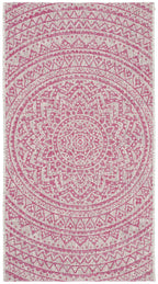 Safavieh Courtyard Collection 32.4' X 60' Light Grey/Fuchsia Cy8734 Indoor/ Outdoor Waterproof Easy Cleaning Patio Backyard Mudroom Area Rug