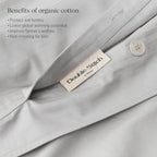 Double Stitch By Bedsure 100% Organic Cotton Duvet Cover Set Queen- 300 Tc Sateen Weave, Gots Certified Long Staple Cotton, Soft