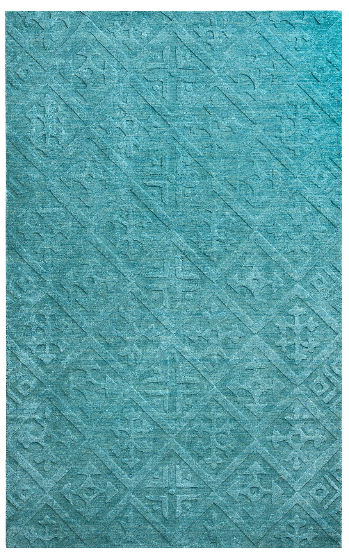 Rizzy Home | Tc8272 | Technique Collection | Wool Area Rug | 8' Round | Blue/Aqua Solid