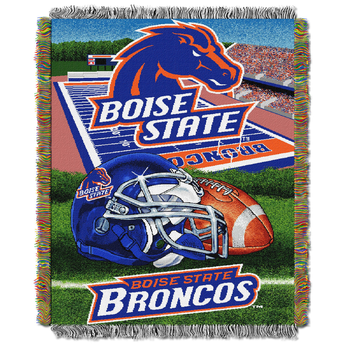 Northwest Boise State Broncos NCAA Woven Tapestry Throw (Home Field Advantage) (48x60)