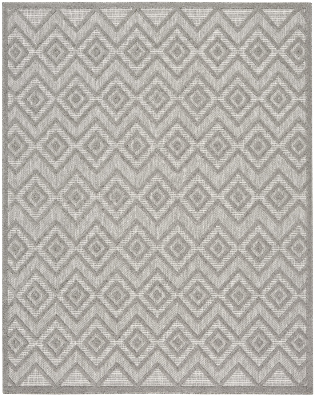 Nourison Versatile Indoor/Outdoor Silver Grey 9' X 12' Area Rug, Easy Cleaning, Non Shedding, Bed Room, Living Room, Dining Room, Deck, Backyard, Patio, High Traffic Area (9X12)