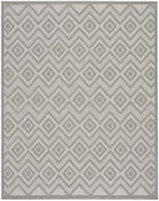 Nourison Versatile Indoor/Outdoor Silver Grey 7' X 10' Area Rug, Easy Cleaning, Non Shedding, Bed Room, Living Room, Dining Room, Deck, Backyard, Patio, High Traffic Area (7X10)