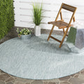 SAFAVIEH Courtyard Collection 4 Round Aqua/Grey CY8521 Indoor/ Outside Waterproof Easy cleansingPatio Backyard Mudroom Area Mat