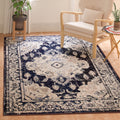 SAFAVIEH Monaco Collection Accent Rug - 4 x 57, Ivory & Navy, Boho Medallion Distressed Design, Non-Shedding & Easy Care, Idea