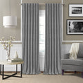 Elrene Home Fashions 26865901160 3-in-1 Blackout Energy Efficient Lined Linen Rod Pocket Window Curtain Drape, 52 x 95, Gray, 52