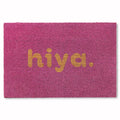 Town & Country Terra Hiya Painted Welcome Door Mat, Natural Coir, Heavyweight, Non-Slip Entryway Mat, Purple, 24'X36'