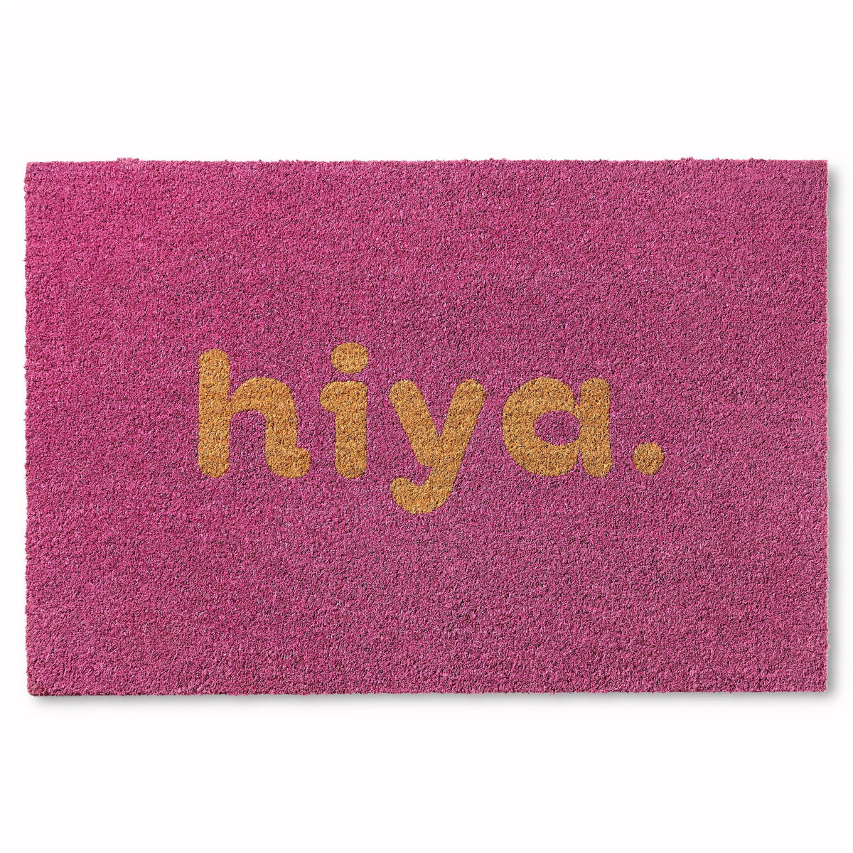 Town & Country Terra Hiya Painted Welcome Door Mat, Natural Coir, Heavyweight, Non-Slip Entryway Mat, Purple, 24'X36'