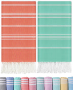 2 Packs Cotton Turkish Beach Towels Swim Towel Compact Oversized Sand Free Quick Dry Thin Luxury Best Organic Linen Toallas De P