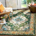 SAFAVIEH Monaco Collection Accent Rug - 3 x 5, Forest Green & Light Blue, Distressed Design, Non-Shedding & Easy Care, Ideal f