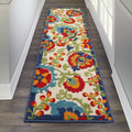 Nourison Aloha Indoor/Outdoor Multicolor 2' X 6' Area Rug, Easy Cleaning, Non Shedding, Bed Room, Living Room, Dining Room, Backyard, Deck, Patio (2X6)