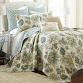 Levtex Home - Grey Palladium Quilt Set - Full/Queen Quilt 88X92In. + Two Standard Pillow Shams 26X20In. - Paisley - Green, Yello