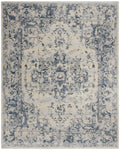 SAFAVIEH Charleston Collection Area Rug - 10 x 14, Ivory & Navy, Oriental Distressed Design, Non-Shedding & Easy Care, Ideal f