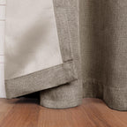 Superior Linen Textured Blackout Curtain Set Of 2, Thermal Insulated Panel Pair With Grommet Top Header, Classic Natural Look Ro