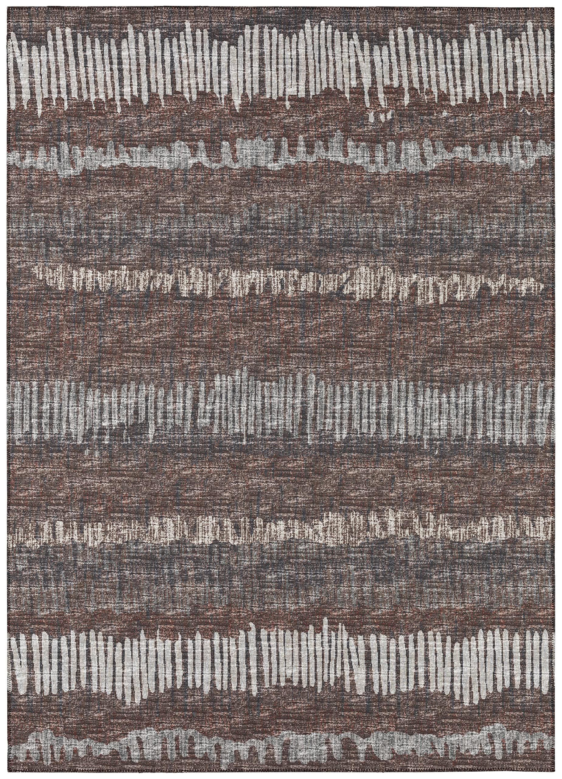 Addison Rugs Rylee Ary34 Brown Washable 10' X 14' Indoor Outdoor Area Rug, Easy Clean, Machine Washable, Non Shedding, Bedroom, Entry, Living Room, Dining Room, Kitchen, Patio Rug