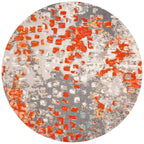 Safavieh Madison Collection 11' Round Grey/Orange Mad425H Boho Abstract Distressed Non-Shedding Dining Room Entryway Foyer Livin