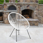 Flash Furniture Valencia Oval Comfort Series Take Ten White Papasan Lounge Chair