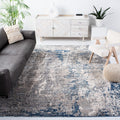 SAFAVIEH Aston Collection Area Rug - 6 x 9, Grey & Navy, Modern Abstract Design, Non-Shedding & Easy Care, Ideal for High Traf