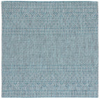 Safavieh Courtyard Collection 6'7' Square Grey/Aqua Cy8235 Indoor/ Outside Waterproof Easy Cleansingpatio Backyard Mudroom Area Mat