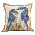 Saro Lifestyle Neptunian Collection Cotton Throw Pillow, 20', Seahorse