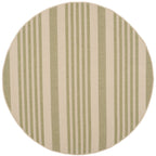 Safavieh Courtyard Collection 5'3'' Round Beige/Sweet Pea Cy6062 Stripe Indoor/ Outdoor--Waterproof Easy--Cleaning Patio Backyar