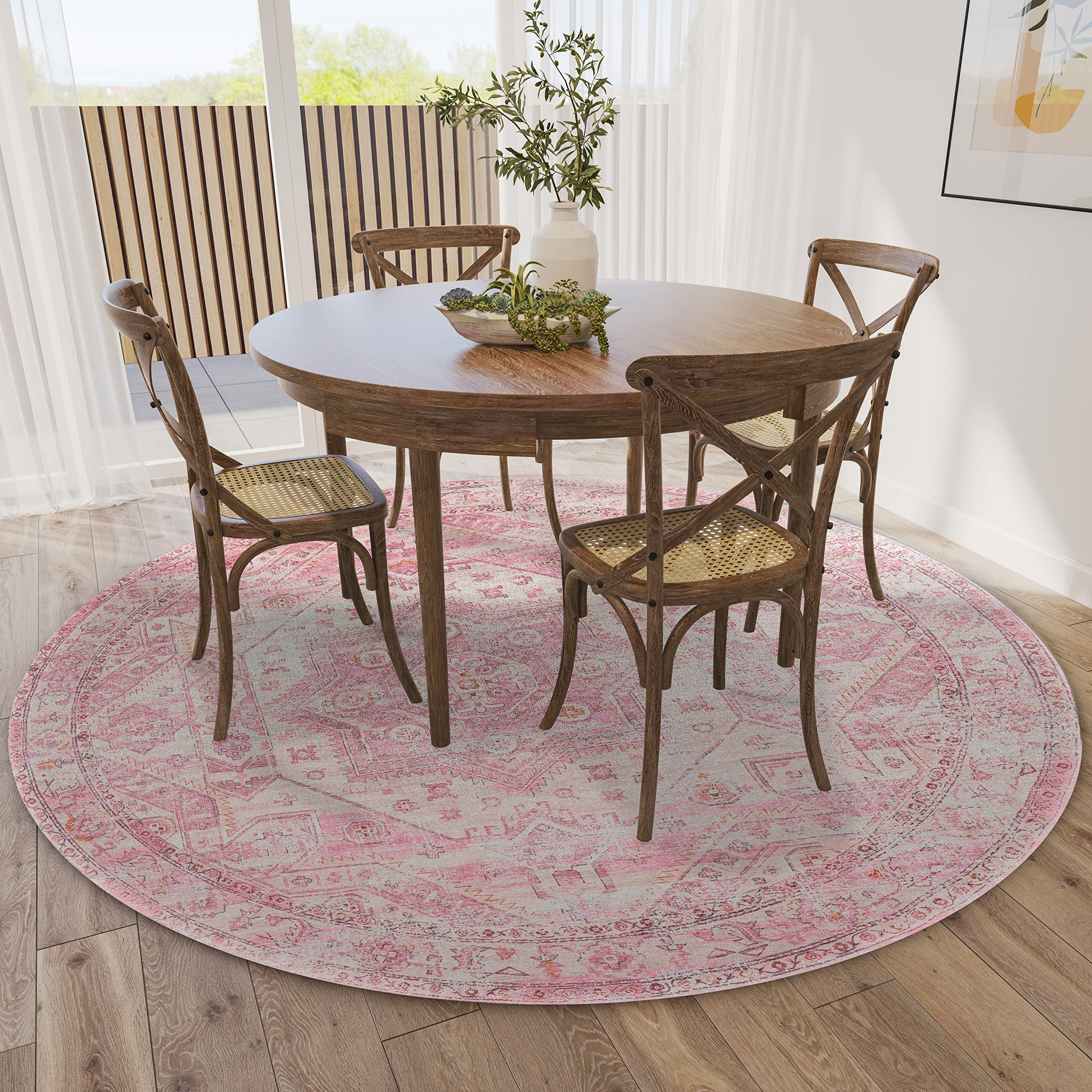 Dalyn Rugs Jericho Jc5 Rose 10' X 10' Rectangle Soft Round Rug, Easy Clean, Non Shedding, Bedroom, Entry, Living Room, Dining Room, Kitchen Rug