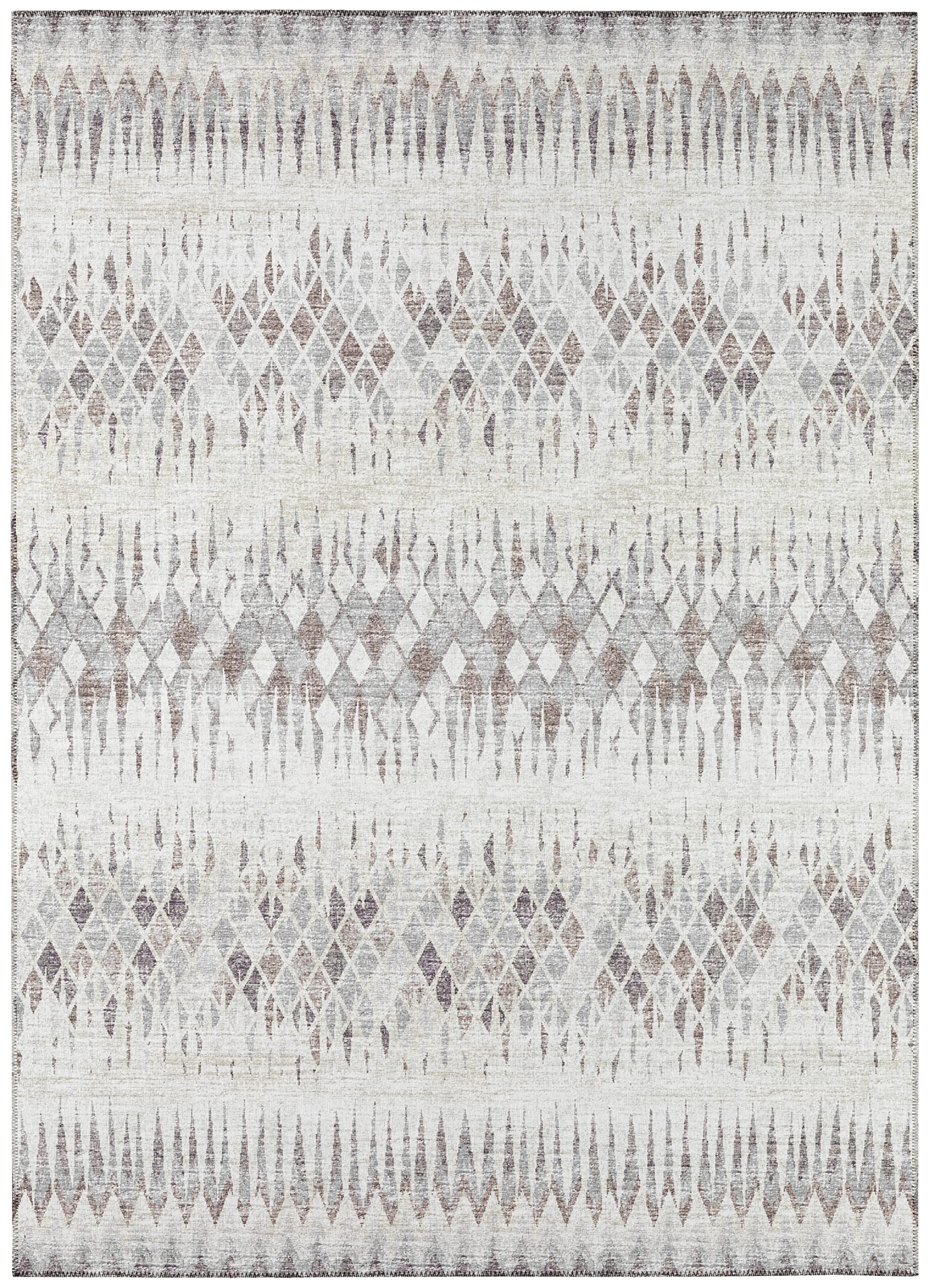 Addison Rugs Rylee Ary35 Beige Washable 5' X 7'6" Indoor Outdoor Area Rug, Easy Clean, Machine Washable, Non Shedding, Bedroom, Entry, Living Room, Dining Room, Kitchen, Patio Rug